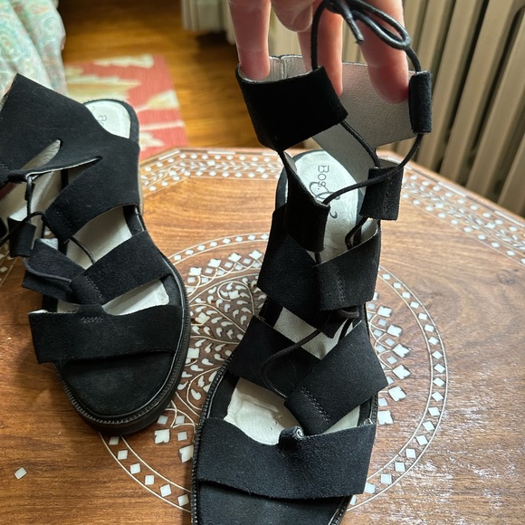 Bos. & Co. Black suede lace up sandals - Picture 4 of 4